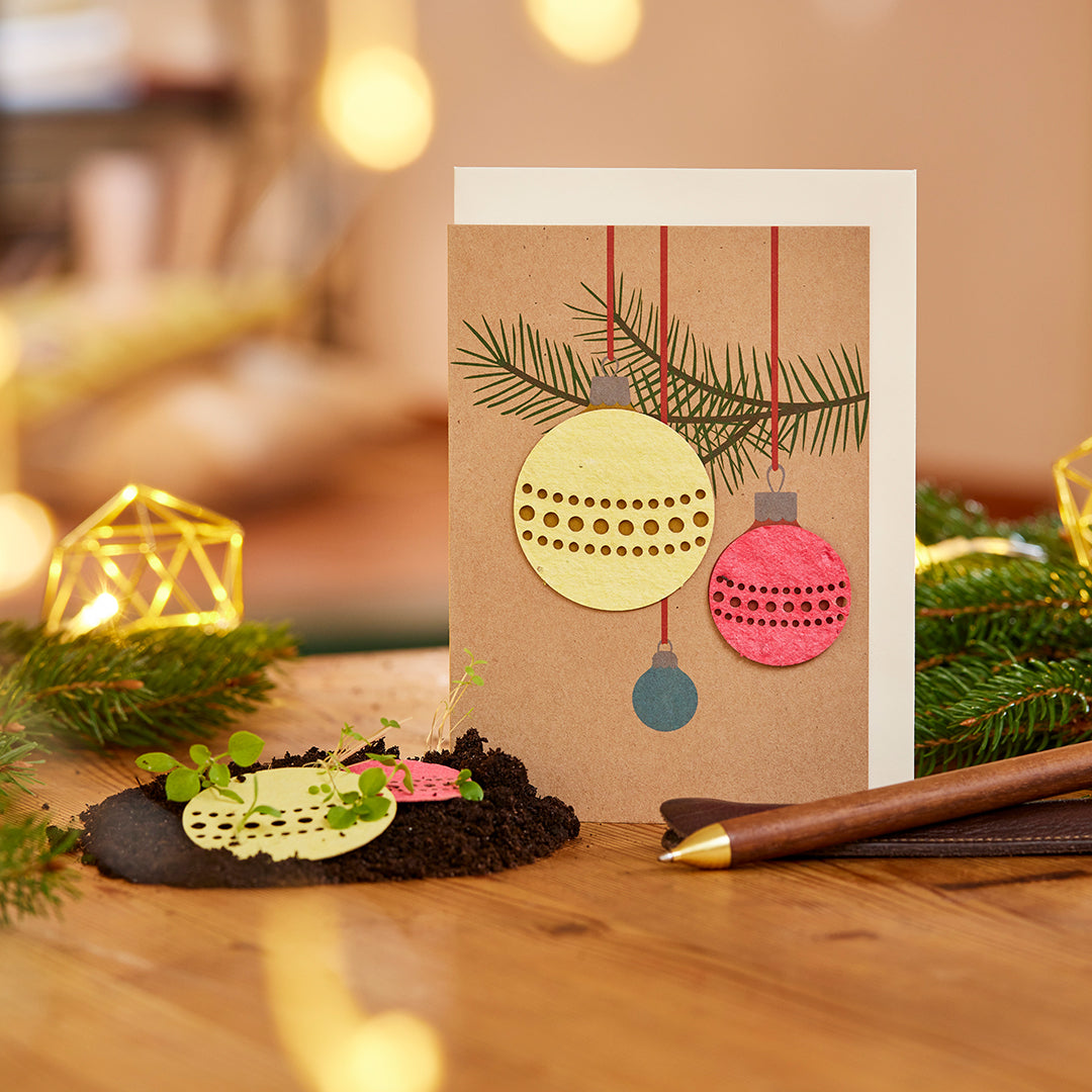 Greeting card - Christmas balls