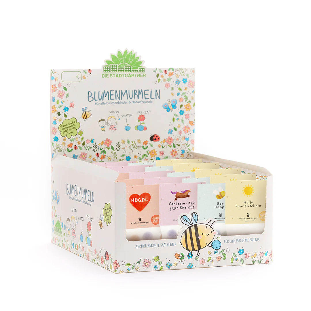 Tray with 40 glassine bags, 8 varieties of 5 pieces each