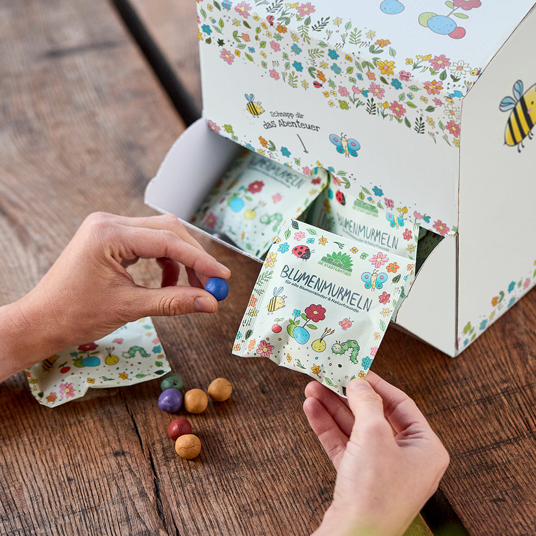 Dispenser - flower marbles in a bag